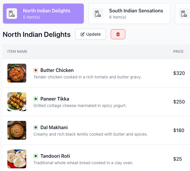 Un menu facile à gérer